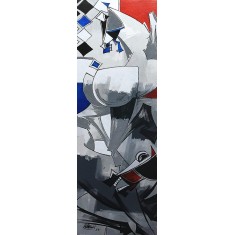 Ashkal, 12 x 36 Inch, Acrylic on Canvas, Abstract Painting, AC-ASH-229